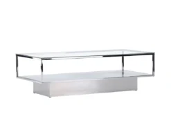 Couchtisch Lanera - mit Glasflächen und Stahlkorpus