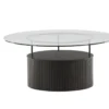 Couchtisch Marty - in Schwarz mit Glasplatte