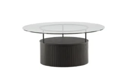 Couchtisch Marty - in Schwarz mit Glasplatte