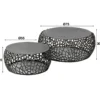Couchtisch Marulo - 2er Set rund in schwarzer Nickeloptik