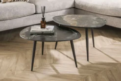 Couchtisch Marvella - 2er Set mit Keramikplatte in Steinoptik
