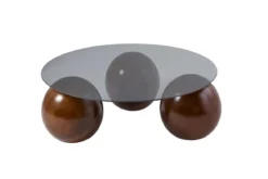 Couchtisch Morento - mit runder, gehärteter Tischglasplatte