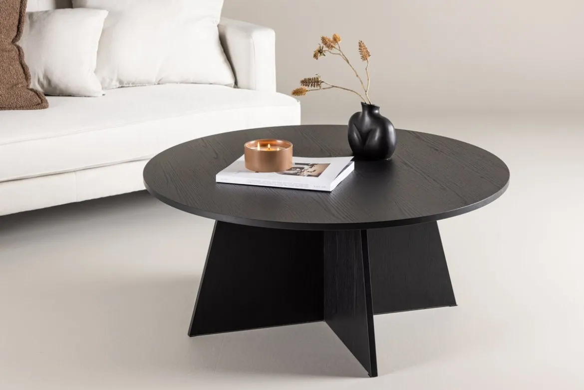 Couchtisch Navaro Big - Rundtisch in Holzoptik