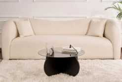 Couchtisch Rovida - mit runder Glasplatte in 2 Varianten