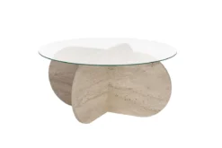 Couchtisch Rovida - mit runder Glasplatte in 2 Varianten