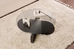 Couchtisch Rovida - mit runder Glasplatte in 2 Varianten