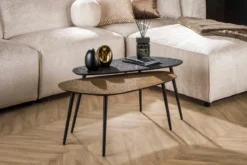 Couchtisch Savino - 2er Set in Altbronze/Gold und Schwarz