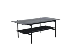 Couchtisch Staffan - in schwarz mit Glasplatte
