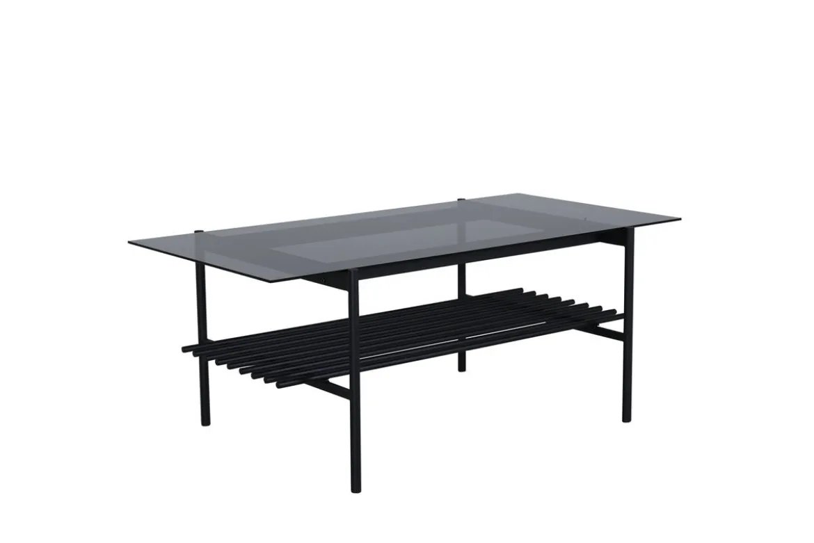 Couchtisch Staffan - in schwarz mit Glasplatte