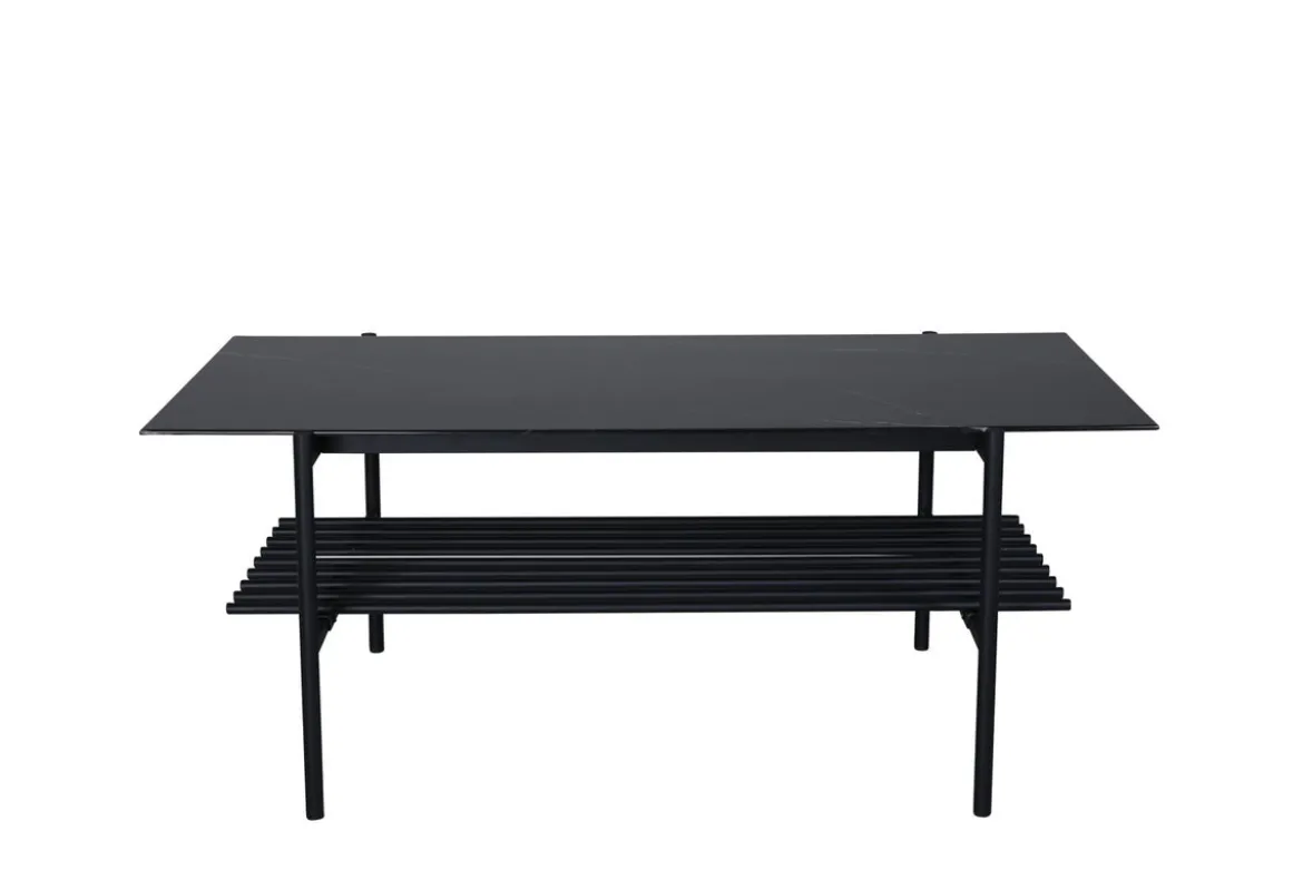 Couchtisch Staffan - in schwarz mit Glasplatte