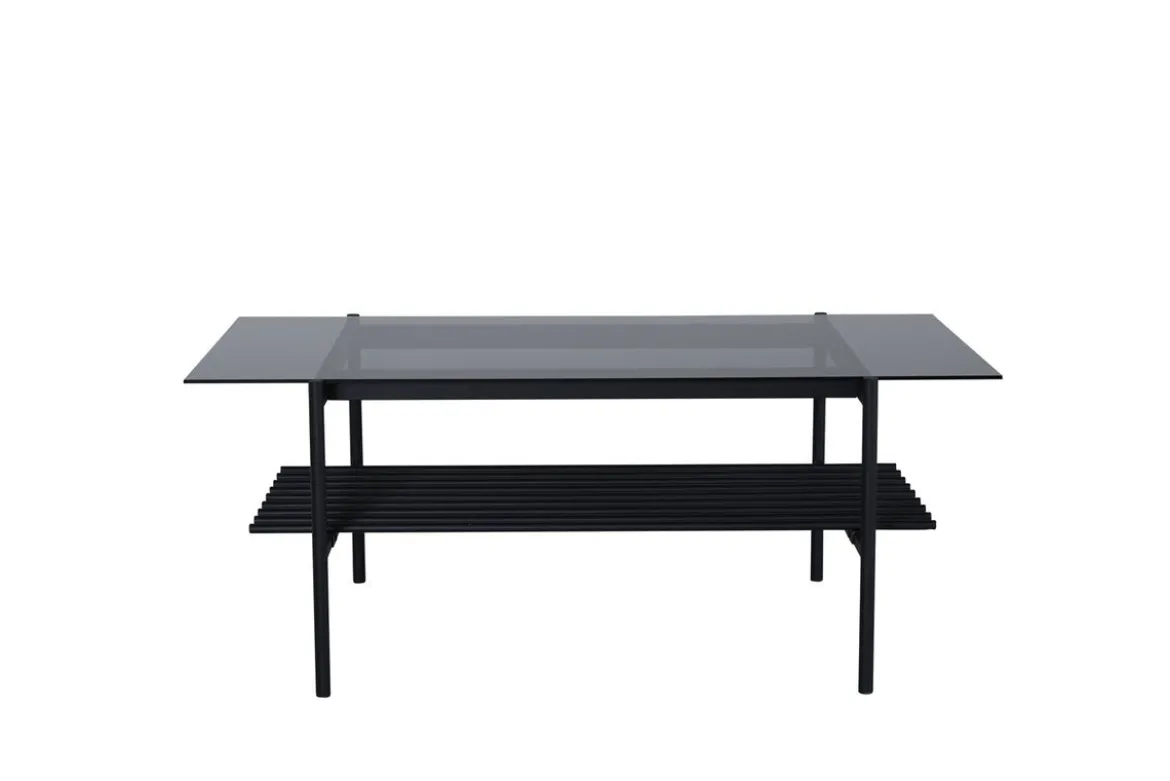 Couchtisch Staffan - in schwarz mit Glasplatte