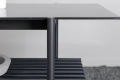 Couchtisch Staffan - in schwarz mit Glasplatte