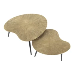 Couchtisch Tavino - 2er Set in Nierenform in der Farbe Antikbronze