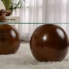 Couchtisch Trevano - gehärtete Tischglasplatte mit Wellensilhouette