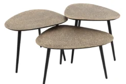 Couchtisch Umara - 3er Set in „Metallic“-Antikbronze/Gold im Dreieck-Design