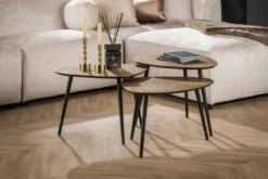 Couchtisch Umara - 3er Set in „Metallic“-Antikbronze/Gold im Dreieck-Design