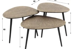Couchtisch Umara - 3er Set in „Metallic“-Antikbronze/Gold im Dreieck-Design