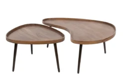 Couchtisch Zamira - 2er Set aus hochwertigem Akazienholz in braunem Finish