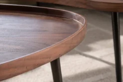 Couchtisch Zamira - 2er Set aus hochwertigem Akazienholz in braunem Finish