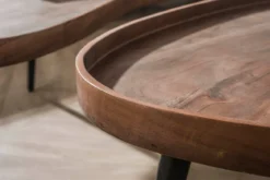 Couchtisch Zamira - 2er Set aus hochwertigem Akazienholz in braunem Finish
