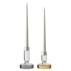 Cresto Kerzenhalter-Set (2-tlg.) – Grau & Braun aus Glas