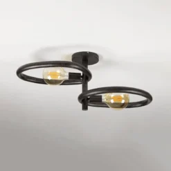 Deckenleuchte „Orelia“ – Metallleuchte in Schwarz mit drehbaren Lichtköpfen
