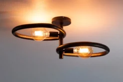 Deckenleuchte „Orelia“ – Metallleuchte in Schwarz mit drehbaren Lichtköpfen