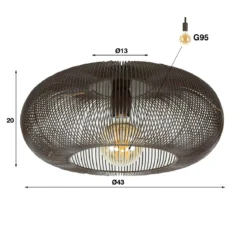 Deckenleuchte „Twira“ – Metallleuchte in Schwarznickel
