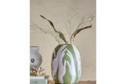 Deko-Vase „Lirena“ – Grünes Steingut
