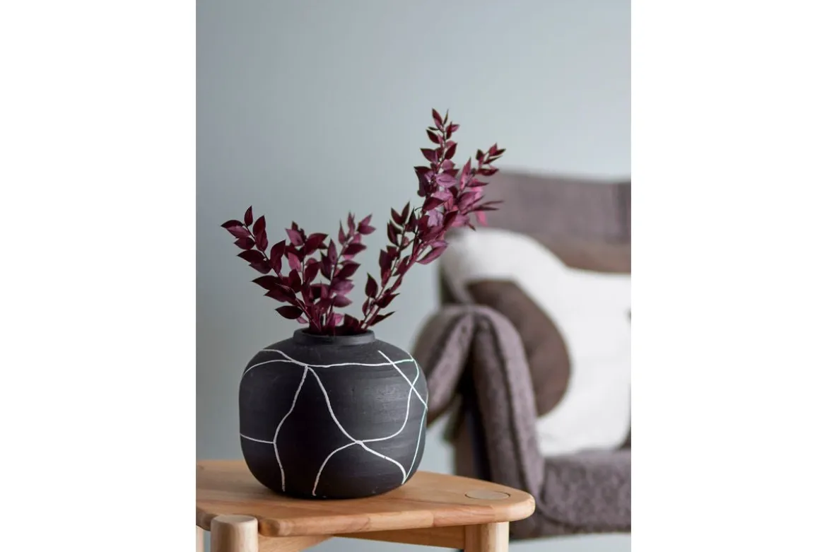 Deko-Vase „Virela“ – Schwarze Terrakotta
