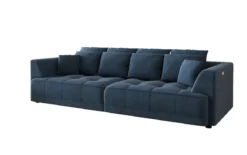 Designer Big Sofa Nuvo in Samt mit elektrischer Schlaffunktion
