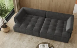 Designer Big Sofa Nuvo in Samt mit elektrischer Schlaffunktion