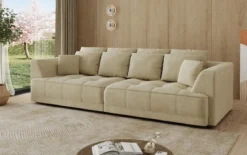Designer Big Sofa Nuvo in Samt mit elektrischer Schlaffunktion