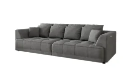 Designer Big Sofa Nuvo in Samt mit elektrischer Schlaffunktion