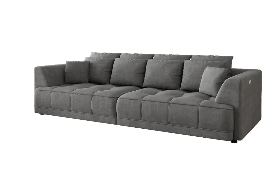 Designer Big Sofa Nuvo in Samt mit elektrischer Schlaffunktion