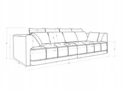 Designer Big Sofa Nuvo in Samt mit elektrischer Schlaffunktion