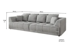 Designer Big Sofa Nuvo in Samt mit elektrischer Schlaffunktion