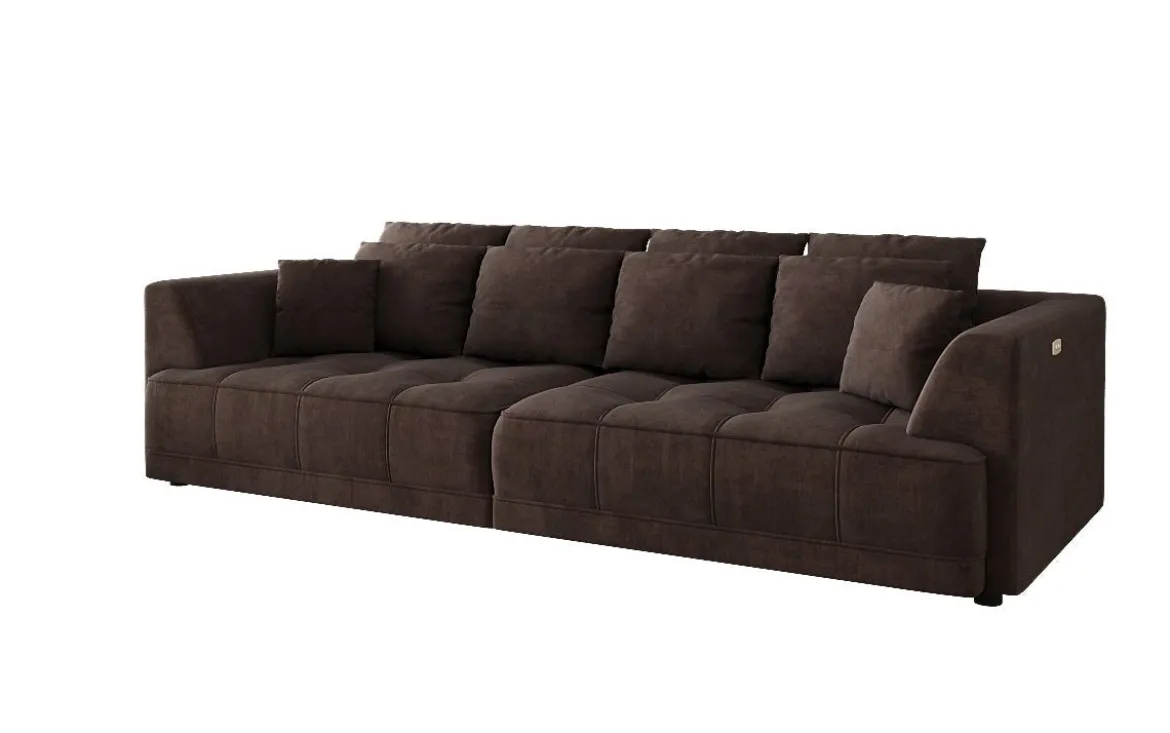 Designer Big Sofa Nuvo in Samt mit elektrischer Schlaffunktion