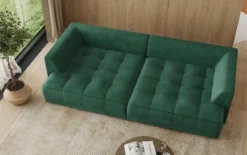 Designer Big Sofa Nuvo in Samt mit elektrischer Schlaffunktion