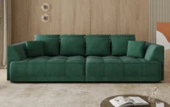 Designer Big Sofa Nuvo in Samt mit elektrischer Schlaffunktion