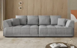 Designer Big Sofa Nuvo in Samt mit elektrischer Schlaffunktion