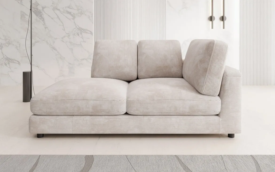 Designer Chaise Longue/Sofa Thalessa in Cord
