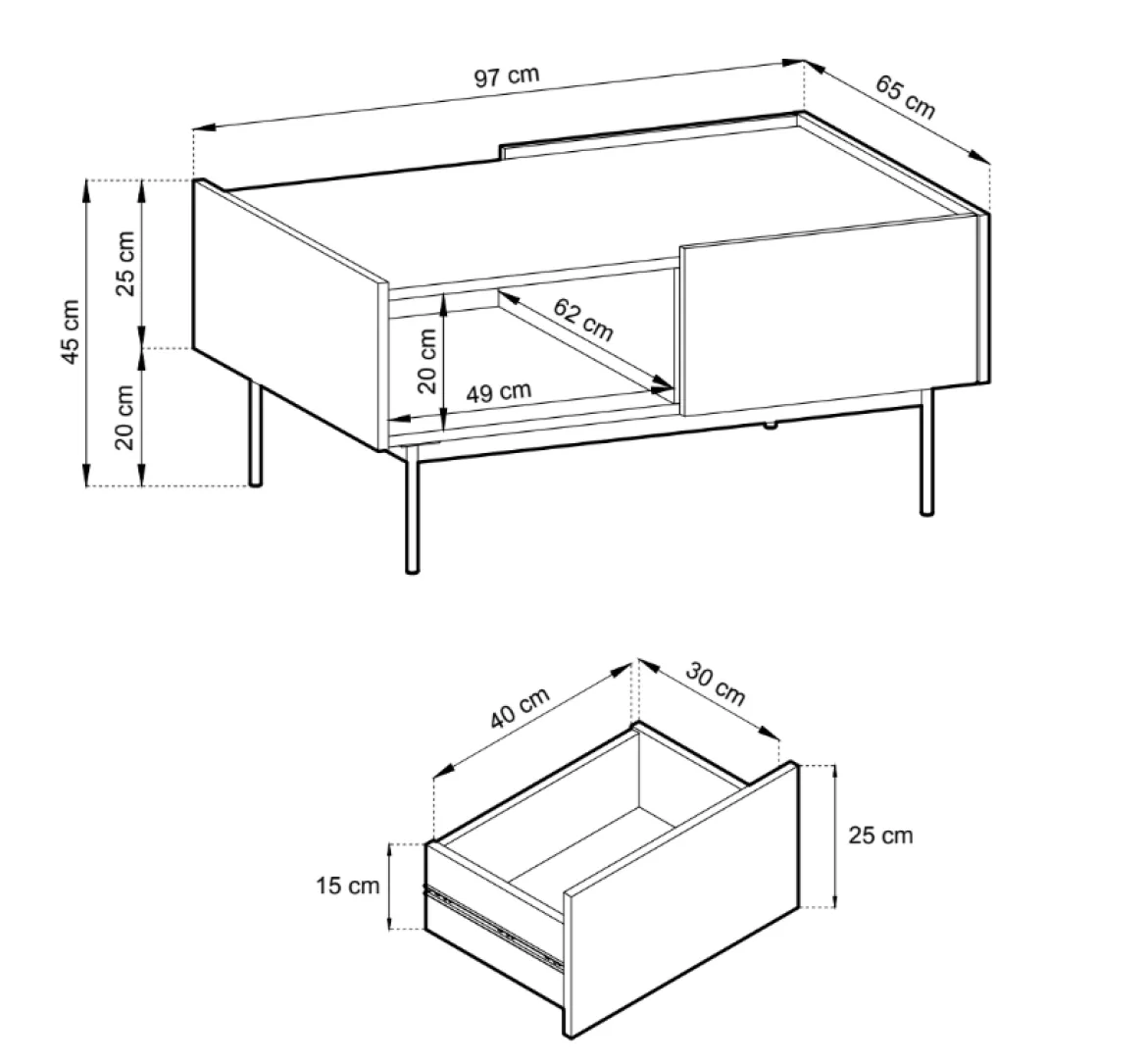 Designer Couchtisch Nero