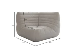 Designer Eckmodul Sofa-Sessel Calmo in Echtleder