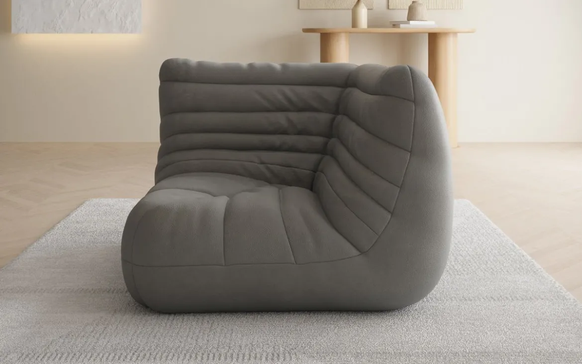 Designer Eckmodul Sofa-Sessel Calmo in Echtleder