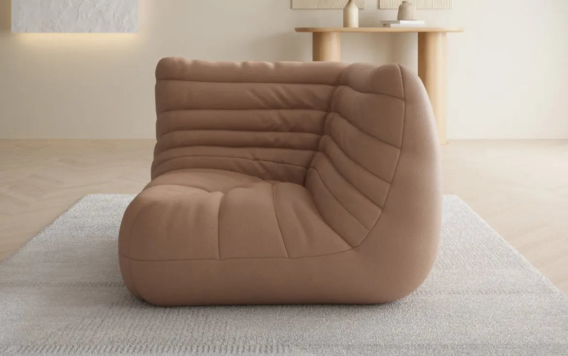 Designer Eckmodul Sofa-Sessel Calmo in Echtleder