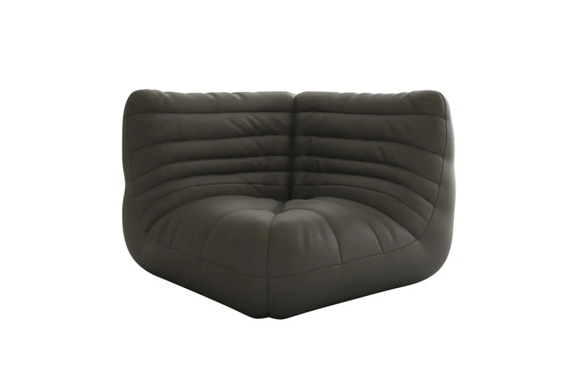 Designer Eckmodul Sofa-Sessel Calmo in Echtleder