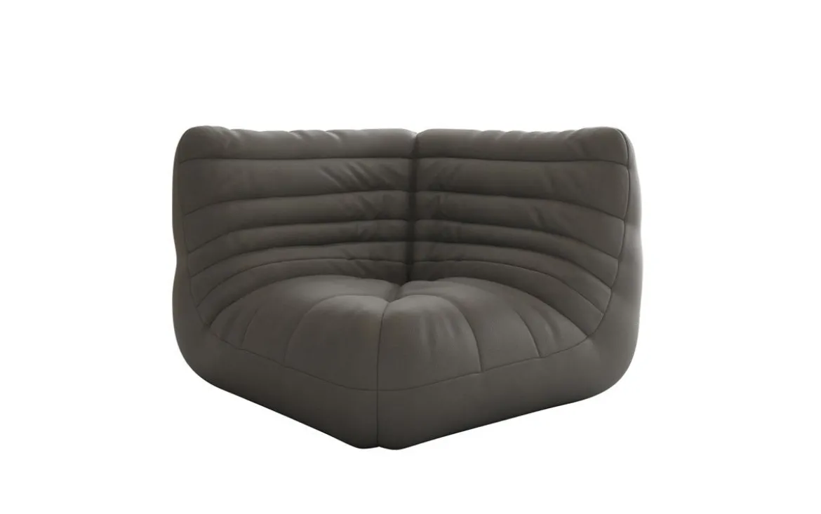 Designer Eckmodul Sofa-Sessel Calmo in Echtleder