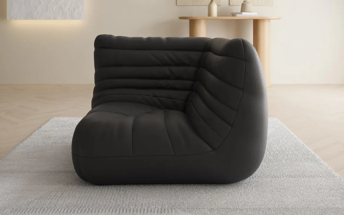 Designer Eckmodul Sofa-Sessel Calmo in Echtleder