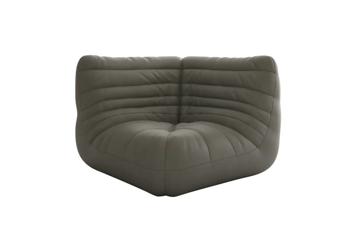 Designer Eckmodul Sofa-Sessel Calmo in Echtleder